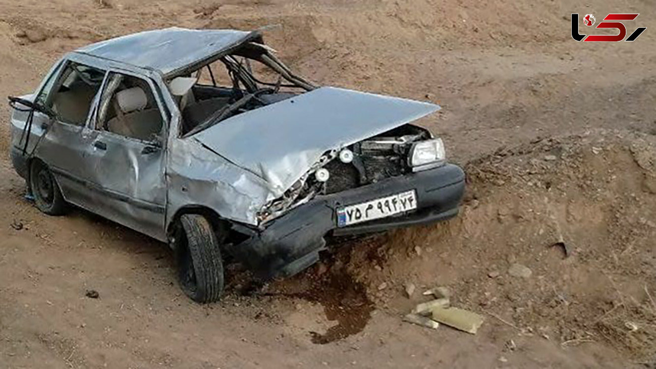 واژگونی مرگبار پراید در جاده رفسنجان + عکس