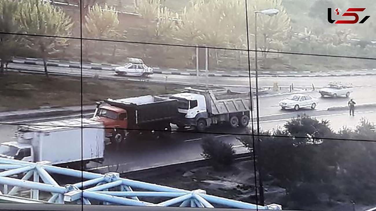 یک کامیون سه راه افسریه تهران را به هم ریخت + جزییات