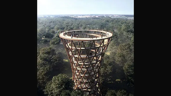 برجی شگفت انگیز و مارپیچ در دل طبیعت +عکس 