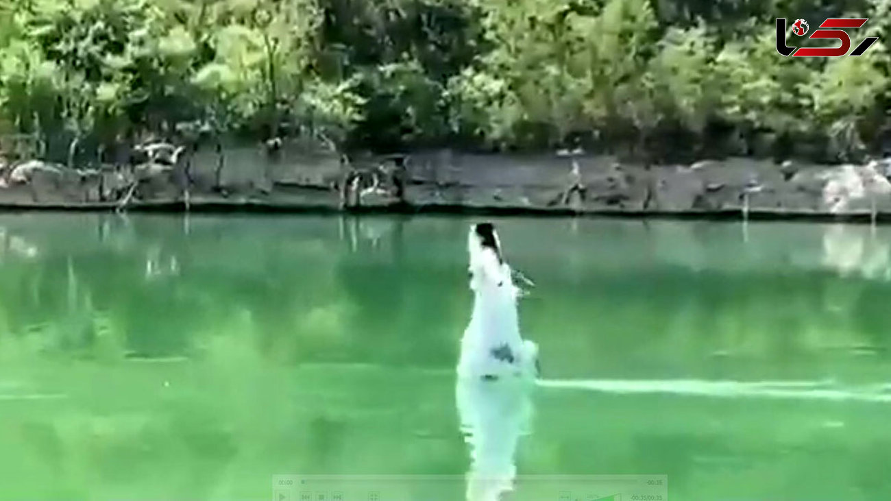 گردشگران در چین می توانند روی آب راه بروند! + فیلم
