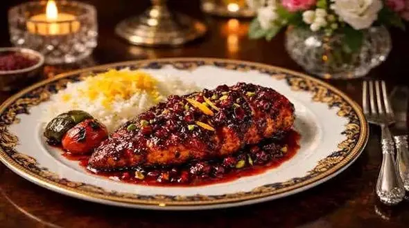 فیله زرشکی با رب انار بهترین گزینه برای ناهار مهمانی 