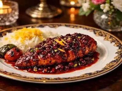 فیله زرشکی با رب انار بهترین گزینه برای ناهار مهمانی 