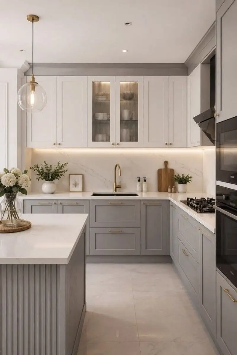 کابینت دو رنگ استخوانی