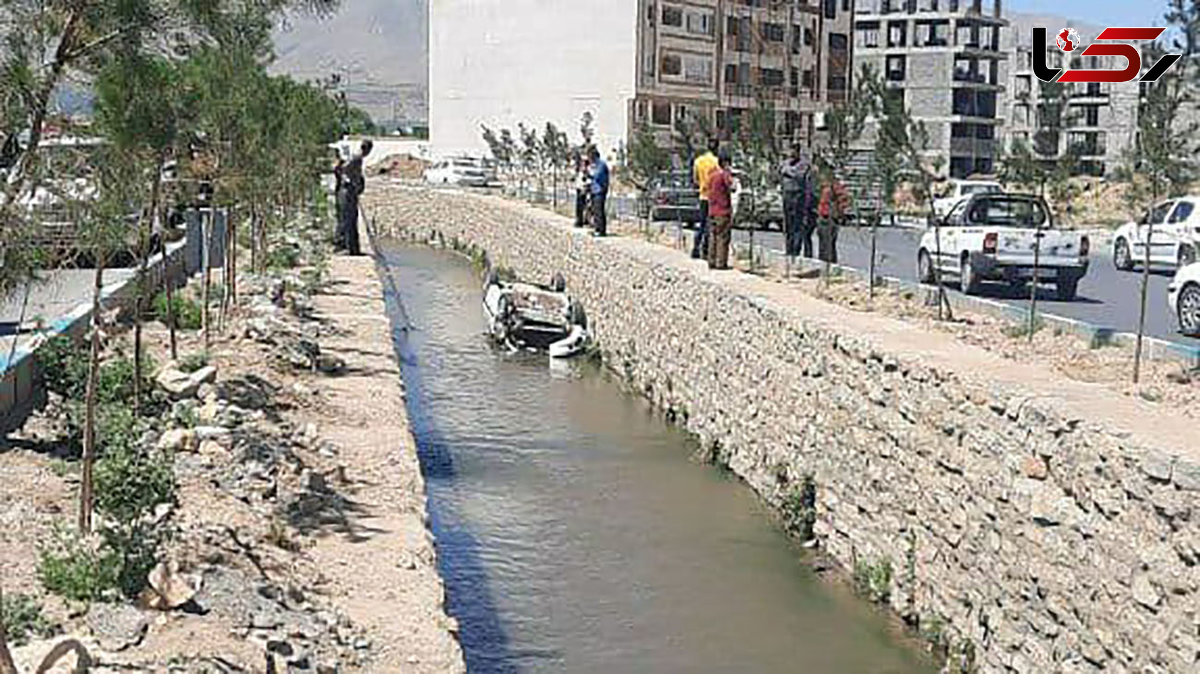 سقوط خودرو به رودخانه شهرک فرهنگیان همدان + عکس