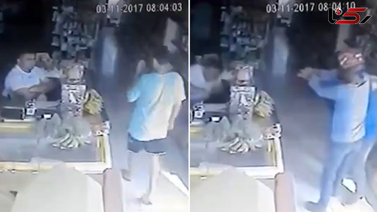 حمله ۲ مرد مسلح به یک فروشنده + فیلم و عکس