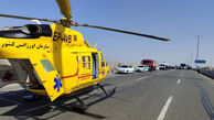 پرواز هلیکوپتر برای نجات 2 نفر از مرگ در اتوبان تهران به قم + فیلم