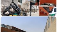 سقوط لیتفراک در اصفهان جان کارگر را گرفت! 