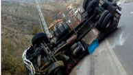 تصادف خونین تریلی در منطقه دوآب سوادکوه  +تصاویر خودروی مچاله