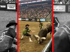 فیلم زمین خوردن گاوباز مقابل گاو خشمگین