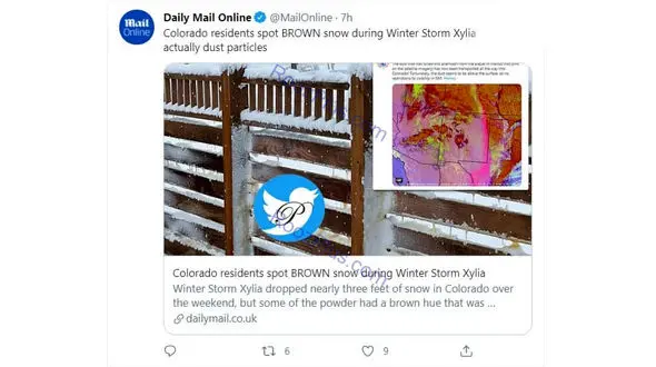 بارش برف قهوه‌ای در آمریکا +عکس