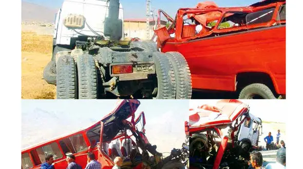 عکس های تصادف خونین معلمان در اراک