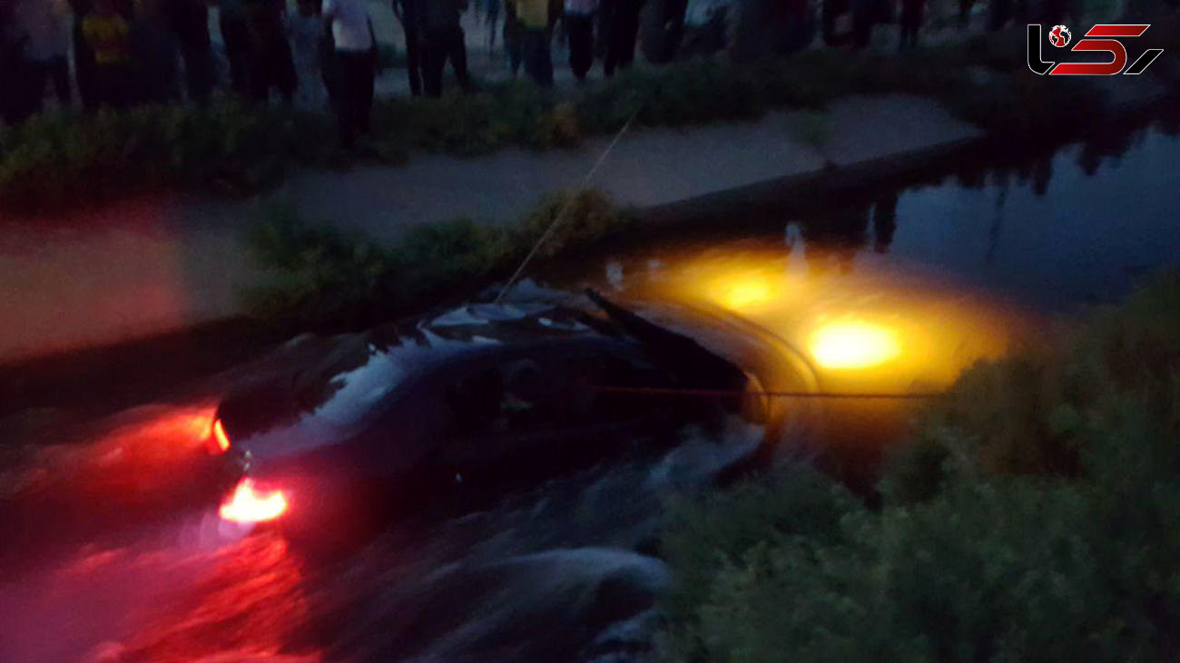 نجات 5 سرنشین خودروی سقوط کرده درکانال انتقال آب ورامین
