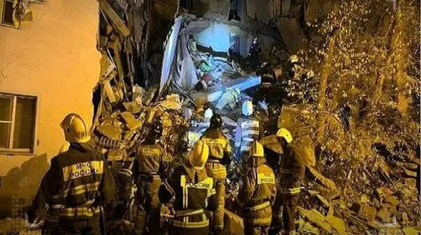 ریزش مرگبار ساختمان مسکونی در روسیه