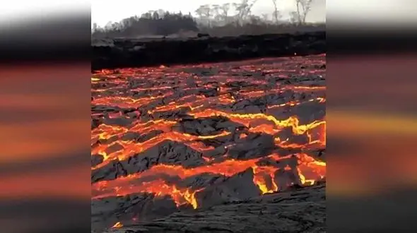 فیلم فوران آتش فشان کیلاویا + فیلم 