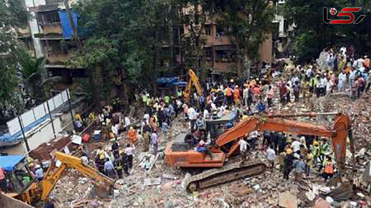  تعداد جان باختگان ریزش یک ساختمان در بمبئی به 17 نفر رسید+عکس
