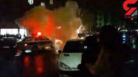 پرونده پرتاب ترقه داخل خودروی پلیس مشهد هنوز باز است+عکس و فیلم