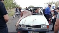 عکس های صحنه تصادف اسب با پیکان/ در اردستان رخ داد