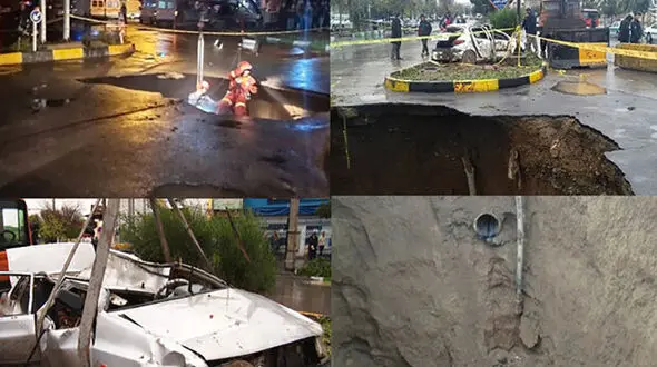 جزئیات فرونشست زمین در میدان کشاورز قم + عکس و فیلم