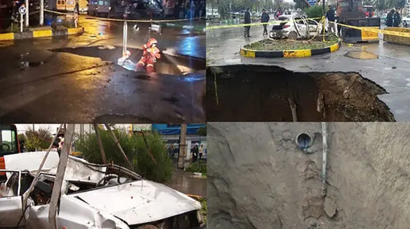 جزئیات فرونشست زمین در میدان کشاورز قم + عکس و فیلم