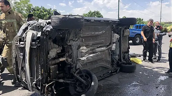 واژگونی هولناک ام وی ام در وسط اتوبان همت + عکس و جزییات