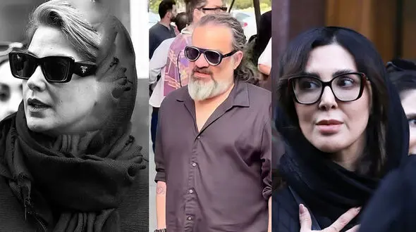 عکس / نگاهی تیپ و استایل بازیگران در مراسم ختم پدر رامبد جوان با عینک های 20 تا 80 میلیونی /  از حامد بهداد و طناز طباطبایی تا فاطیما بهارمست و حامد آهنگی و مهراب قاسم خانی