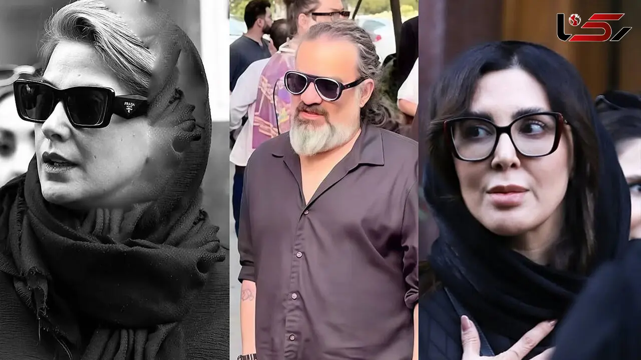 عکس / نگاهی تیپ و استایل بازیگران در مراسم ختم پدر رامبد جوان با عینک های 20 تا 80 میلیونی / از حامد بهداد و طناز طباطبایی تا فاطیما بهارمست و حامد آهنگی و مهراب قاسم خانی