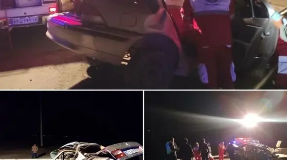 برخورد دلخراش سمند با نیوجرسی در جاده قم به جعفریه 