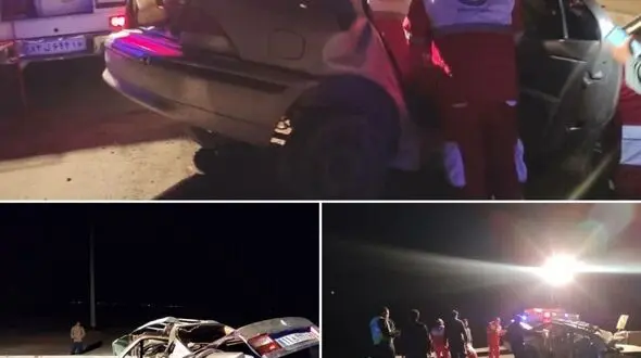 برخورد دلخراش سمند با نیوجرسی در جاده قم به جعفریه 