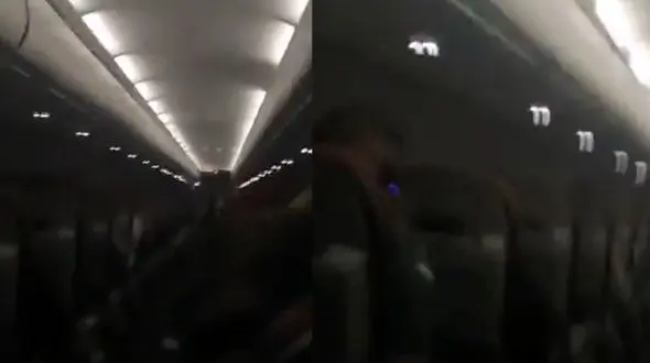 فیلم پرواز هواپیما در میان طوفان شدید /  وحشت مسافران را ببینید