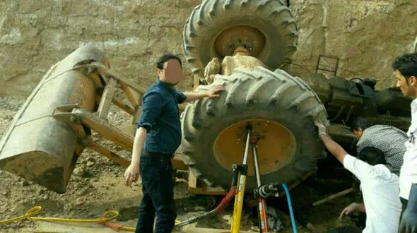 مرگ دردناک راننده تراکتور در کوره آجرپزی+ عکس
