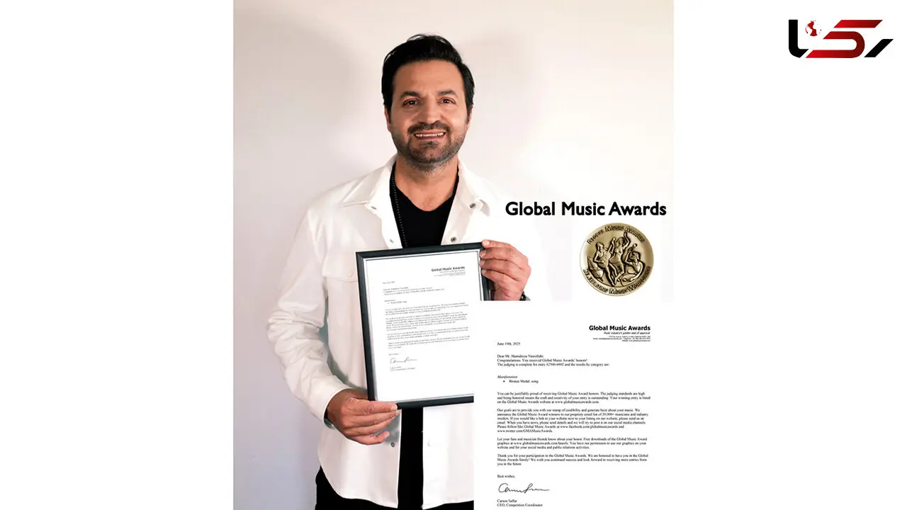حمیدرضا نصرالهی برنده مدال برنز فستیوال جهانی موسیقی Global Music AWard 