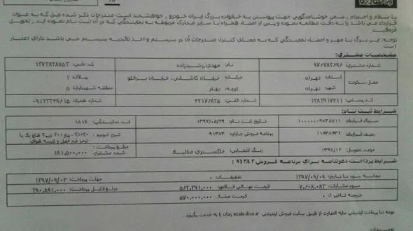  دعوتنامه قیمت جدید کارخانه پژو 206 با ۵‎٪ زیر قیمت بازار ! + سند