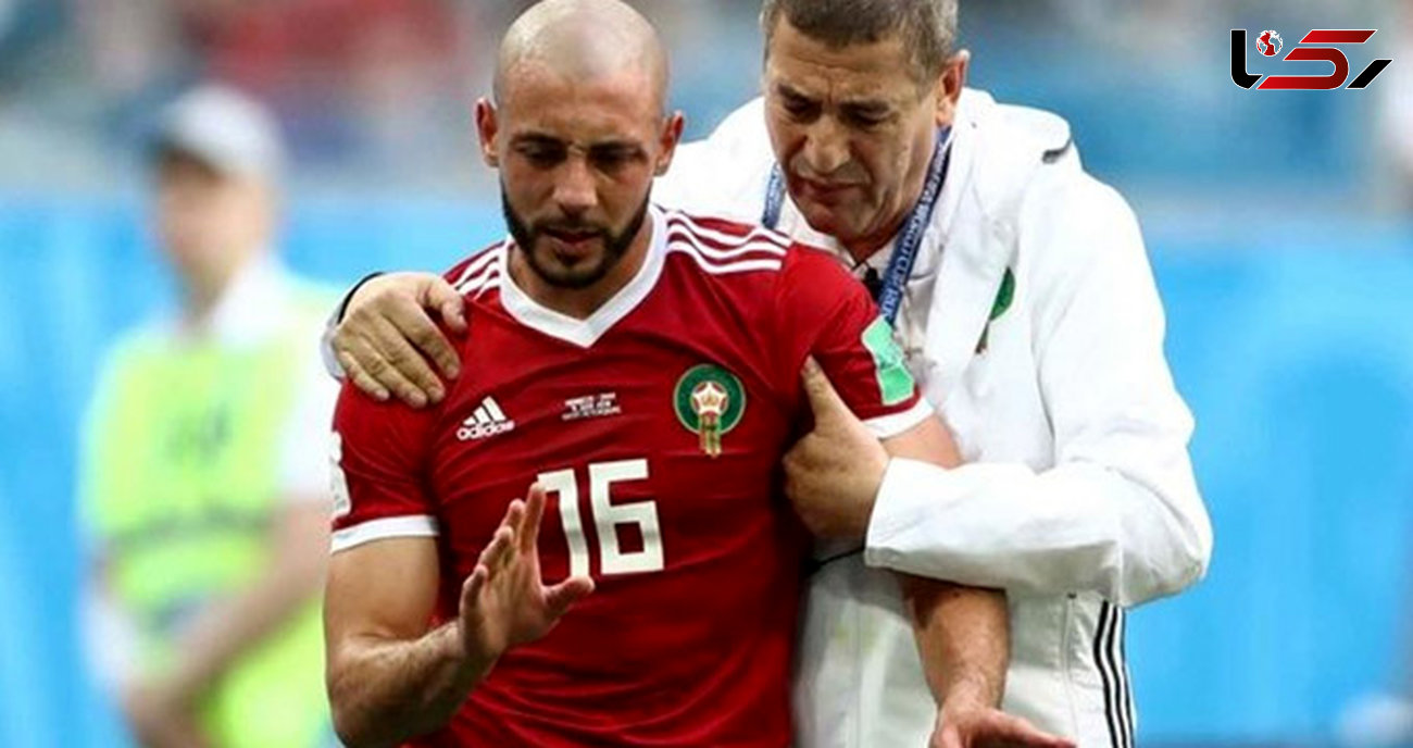 بازیکن مراکش ضربه مغزی شد / او در نبرد با وحید امیری مصدوم شده بود