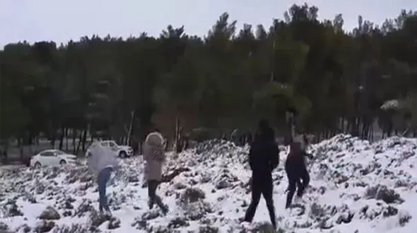ذوق عجیب مردم لیبی از بارش برف + عکس
