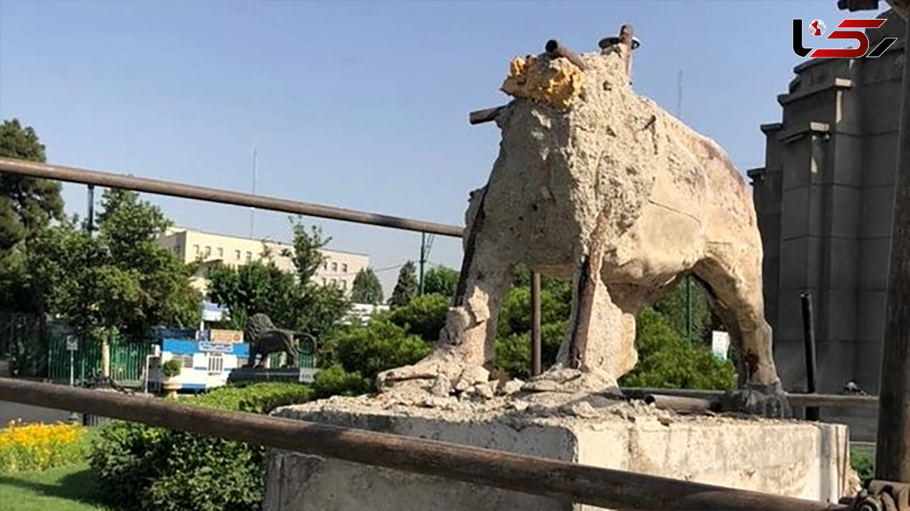 مجسمه شیرهای 85 ساله میدان حر تخریب شد / ماجرا چیست؟