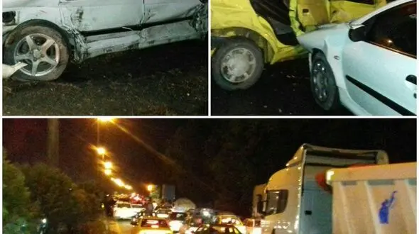 عکس تصادف زنجیره ای در محور گرگان
