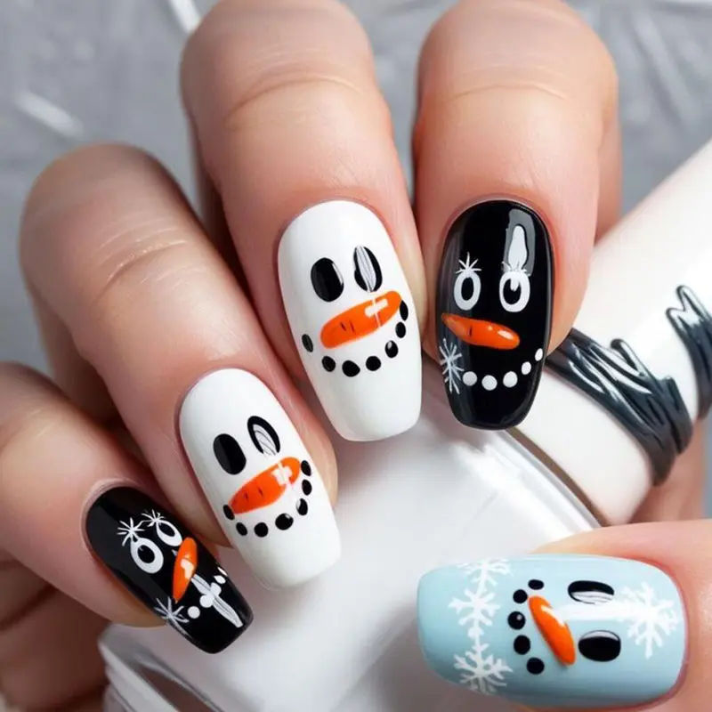 دیزاین ناخن کیوت زمستانی فانتزی