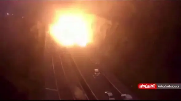 تصادف مرگبار تانکر سوخت / ماشین ها درو شدند + فیلم