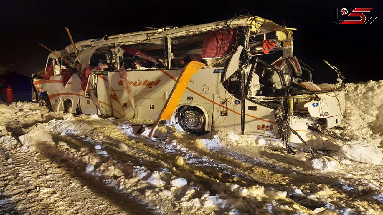 واژگونی مرگبار اتوبوس در جاده کرج _ چالوس + عکس و جزئیات