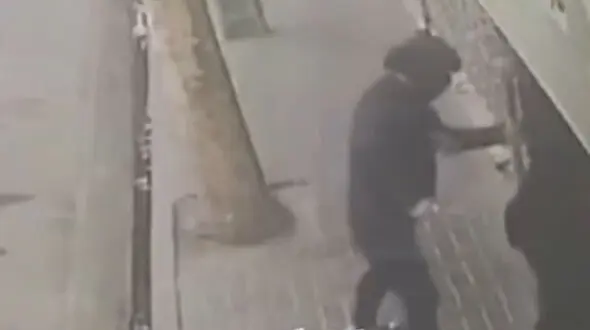 فیلم لحظه رعب آور سرقت گوشی از یک زن با تهدید قمه وسط خیابان !