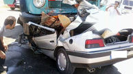 عکس هولناک از تصادف مرگبار پژو با کامیون در جاده تبریز / پژو پرس شد