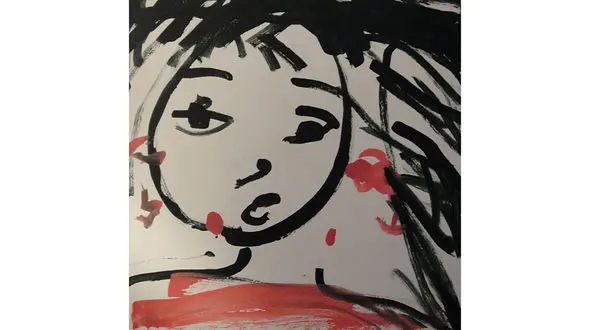 کودک نابینایی که نقاشی می کند  + تصویر 