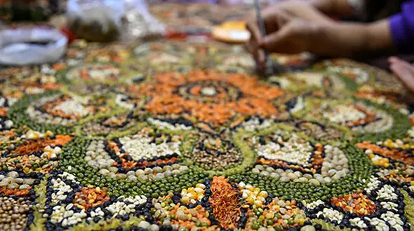 بکارگیری حبوبات در موزائیک کاری + عکس
