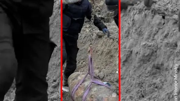 فیلم لحظه کشف و خنثی سازی بمب قدیمی در صربستان