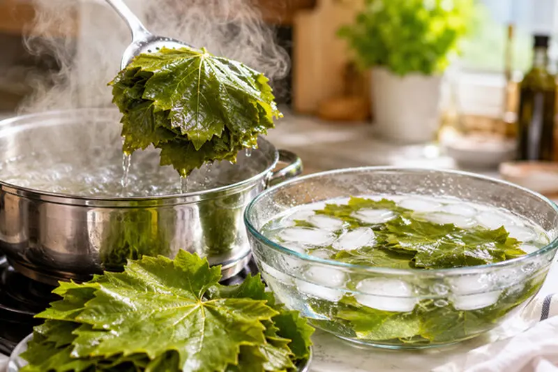 آماده_سازی و بلانچ کردن برگ_های مو