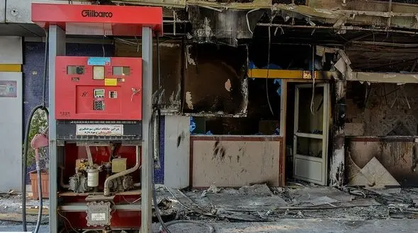 حمله به پمپ بنزین در قزوین با کوکتل مولوتف