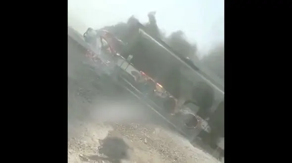 فیلم لحظه زنده زنده سوختن 2 مرد در تیبا / در بندرعباس رخ داد 