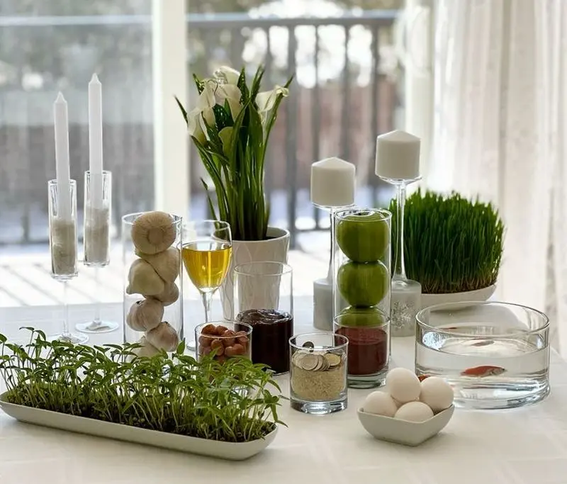 سفره هفت سین مدرن برای نوروز ۱۴۰۵ | شیک ترین مدل سفره هفت سین مدرن برای نوروز ۱۴۰۵ با بهترین ایده ها مخصوص نو عروس های باسلیقه!