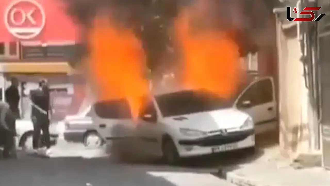 فیلم لحظه آتش گرفتن هولناک پژو ۲۰۶ 