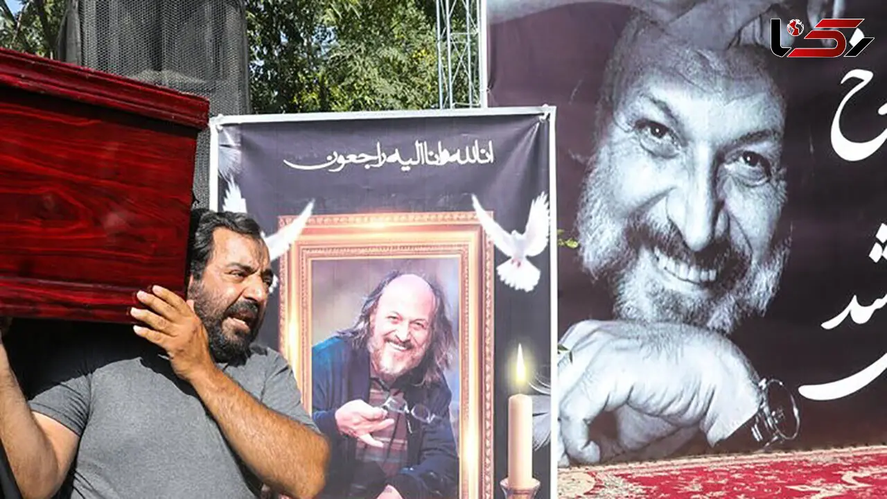 مروری بر چهره های غمزده جمشید هاشم پور، شبنم مقدم و عموقناد در مراسم عزای امین تارخ بازیگر گاهی به پشت سر نگاه کن/روحش شاد و یادش گرامی+عکس
